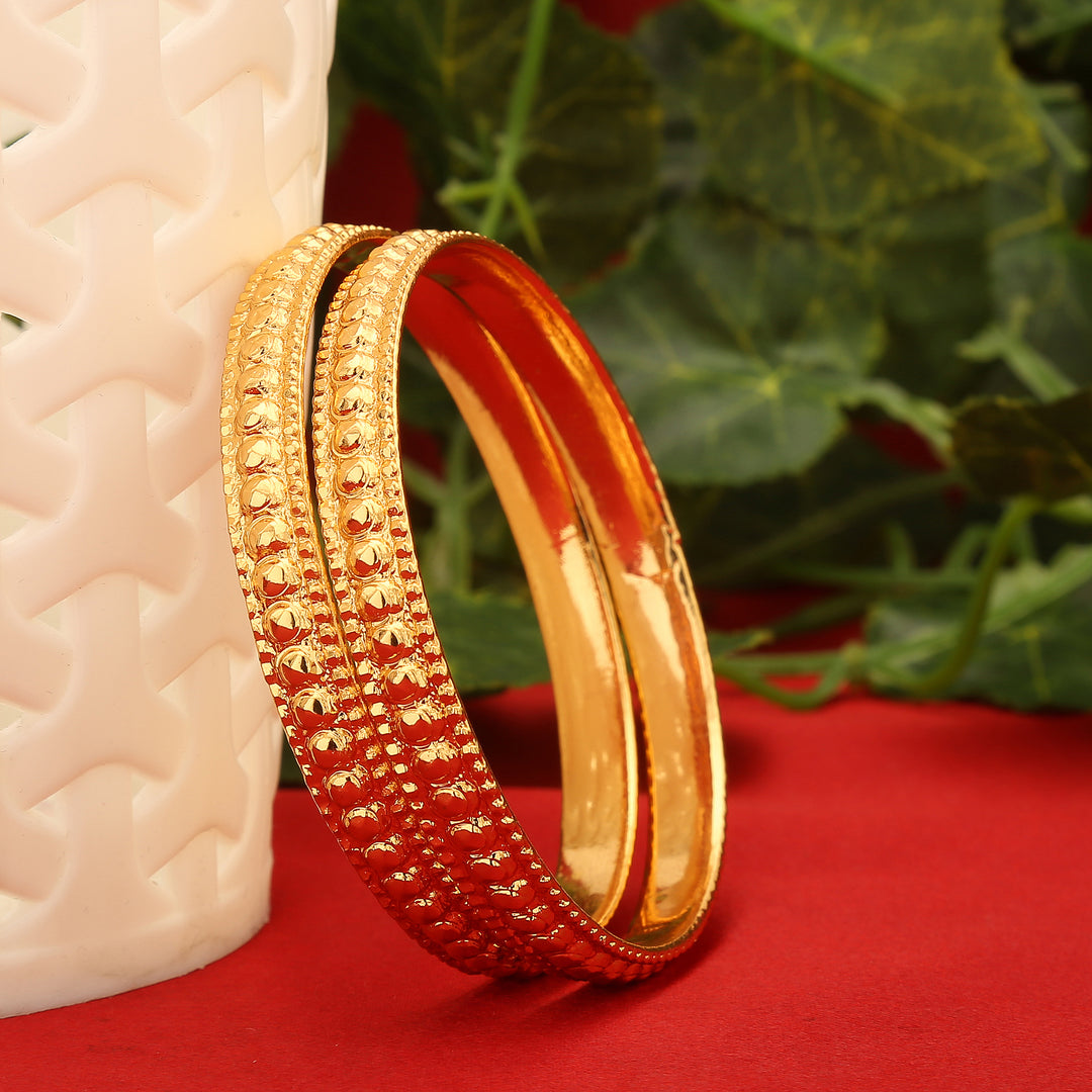 Trendy micro gold plated brass bangles pair - Latest collections for women