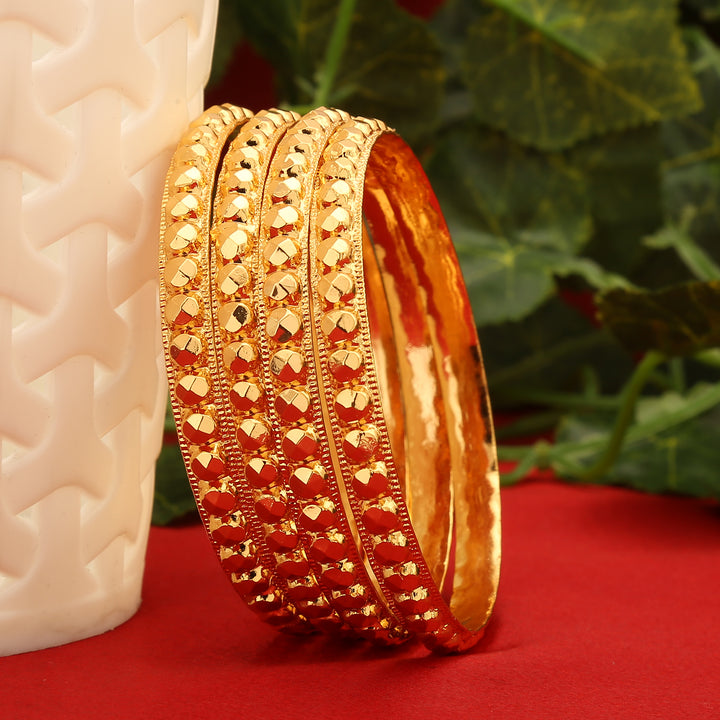 Trendy Micro Gold Plated Bangles Set of 4 | Latest Collections | Sasitrends