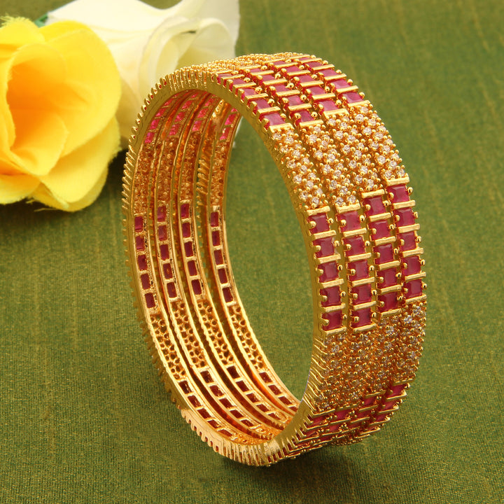 AD CZ Stone Studded Bangles - Sasitrends - Sasitrends