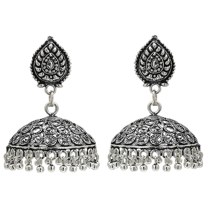 Trendy Oxidised German Silver Earrings India - Sasitrends