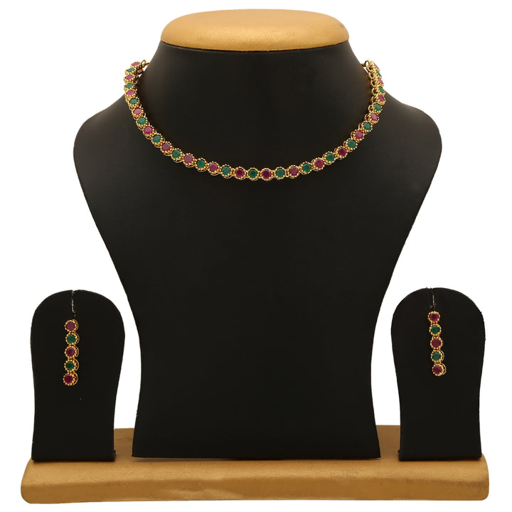 AD Stone Choker Necklace