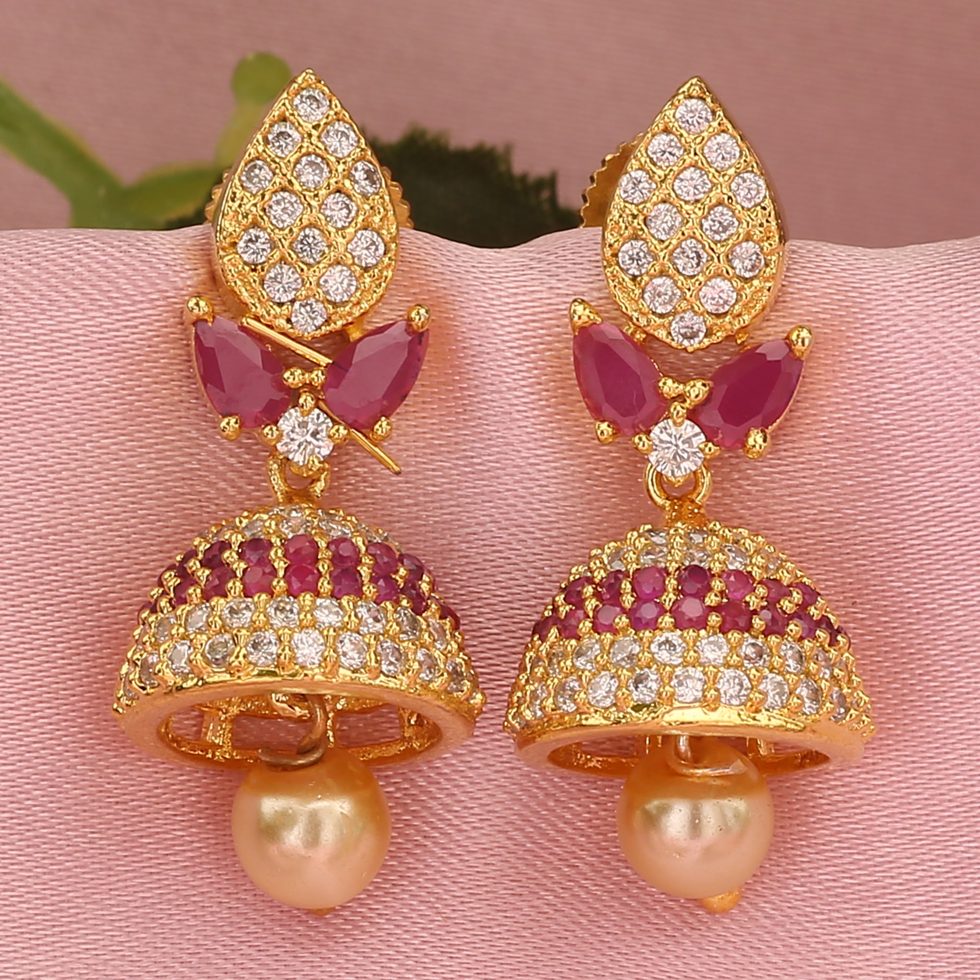 AD Jhumka Traditional Earrings