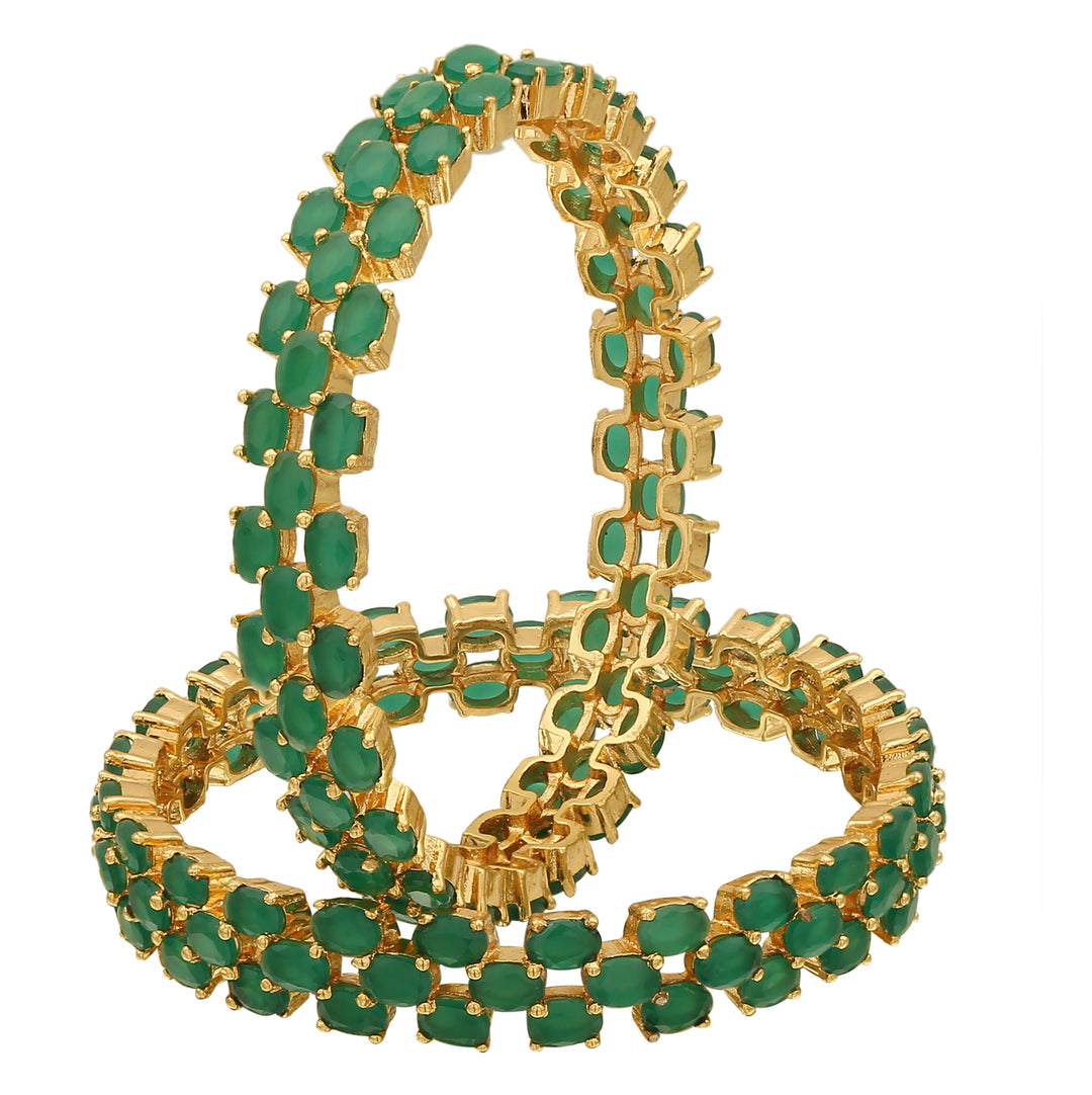 New Micro Gold Plated AD CZ Bangles Jewellery - Sasitrends - Sasitrends