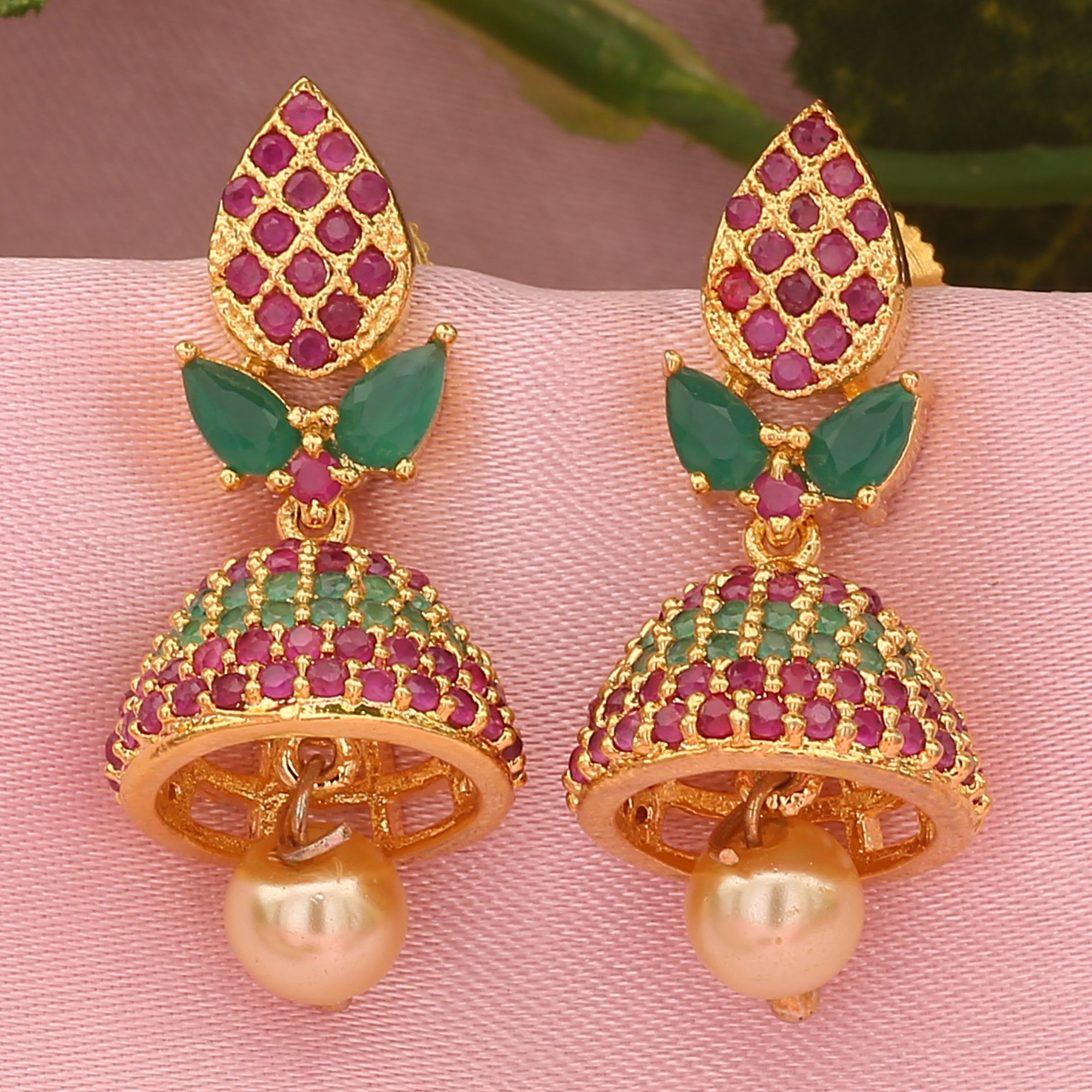 AD Jhumka Traditional Earrings