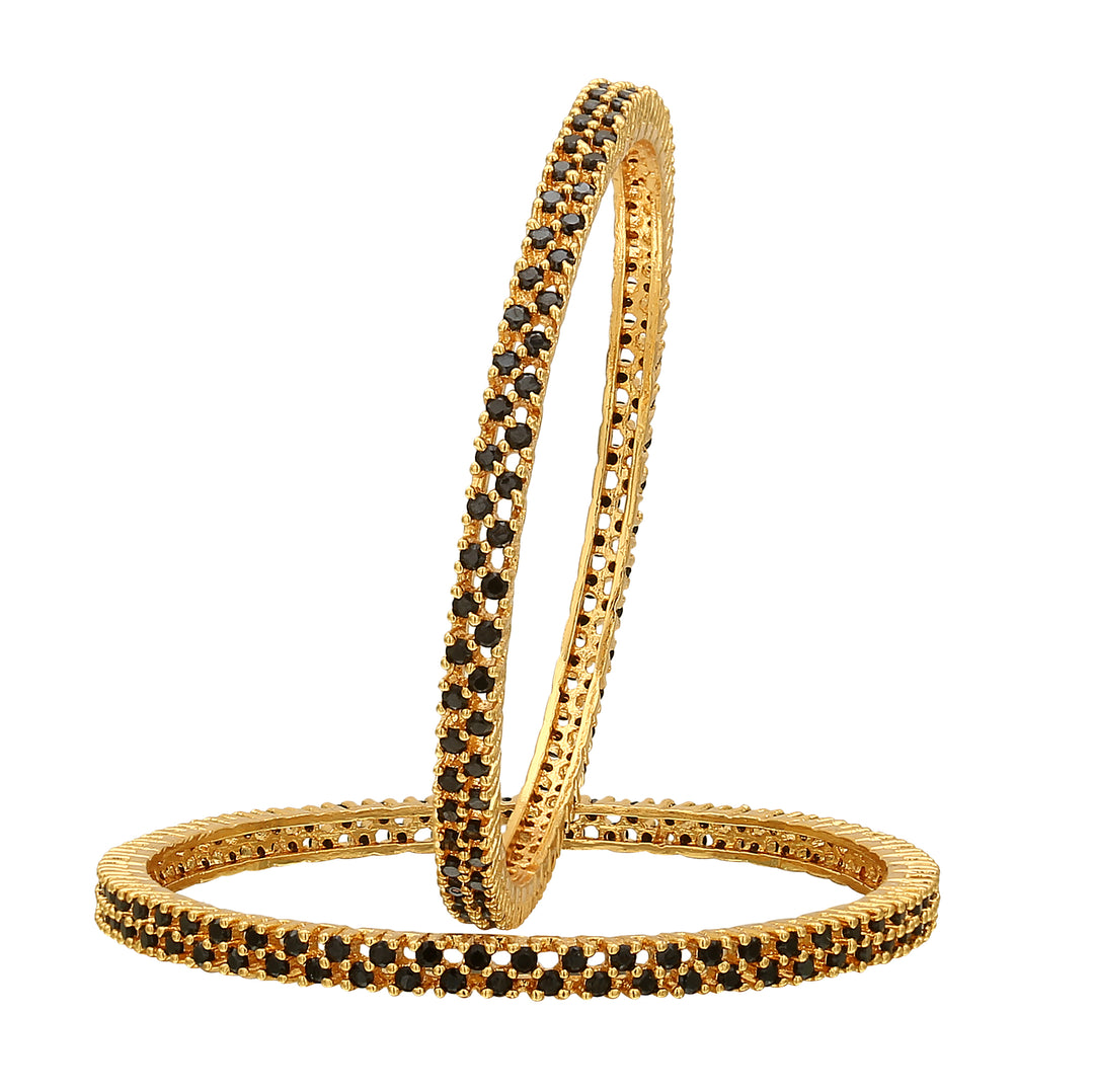 Gorgeous Micro Gold Plated American Diamond Bangles - Trendy Elegance