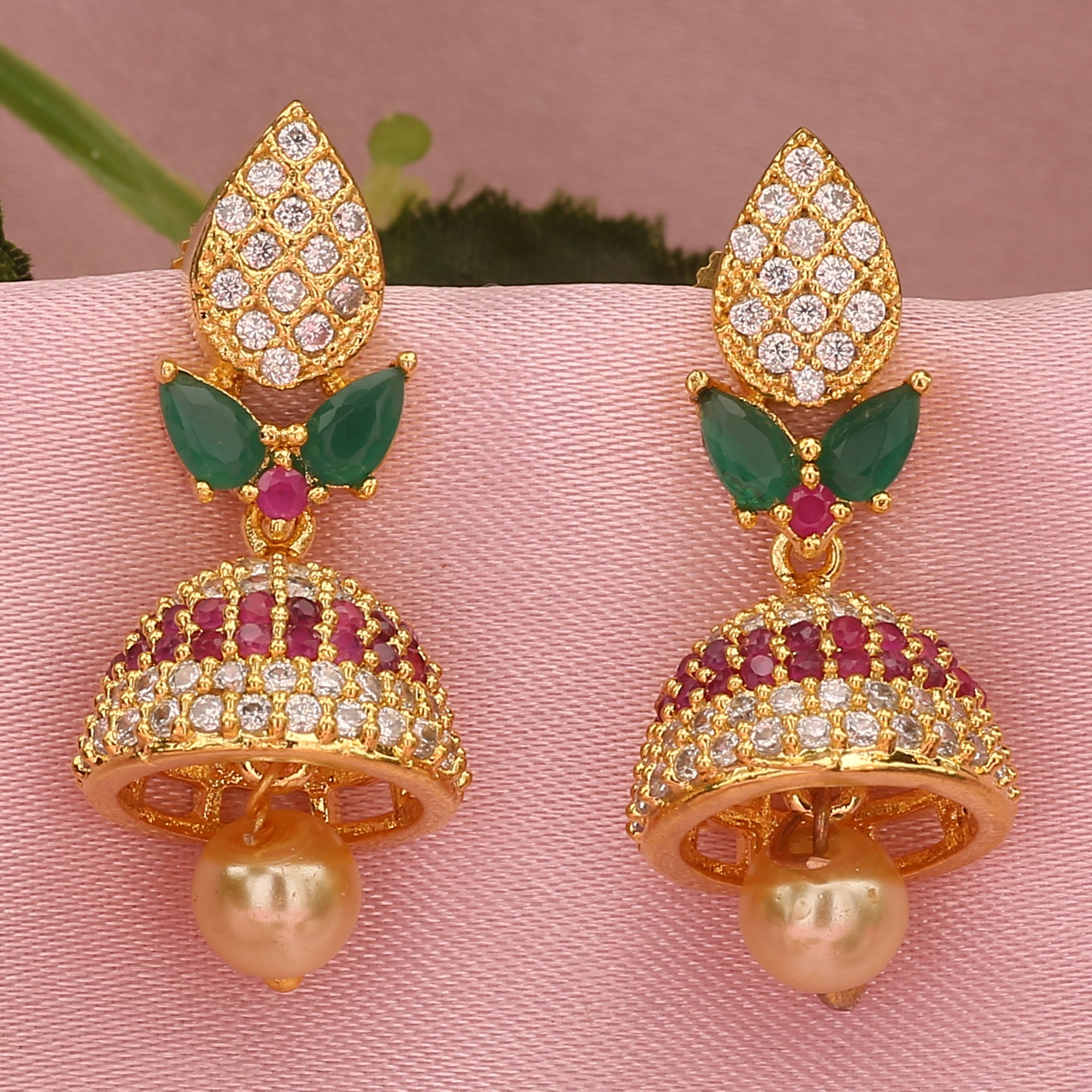 AD Jhumka Traditional Earrings