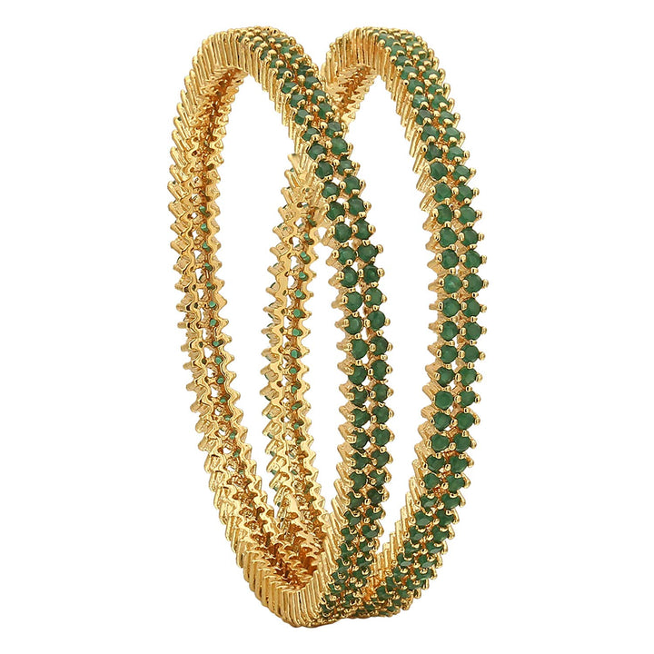 AD Green Stone Bangles Online