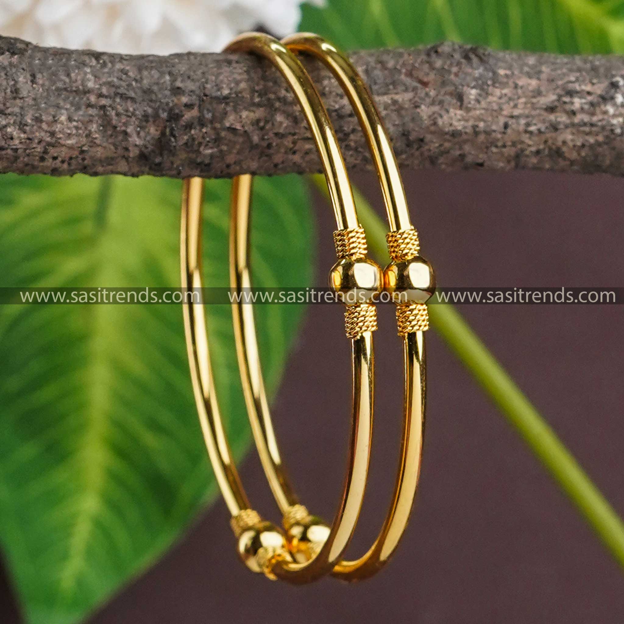 New Traditional Bangle Pair - One Gram Micro Gold Plated