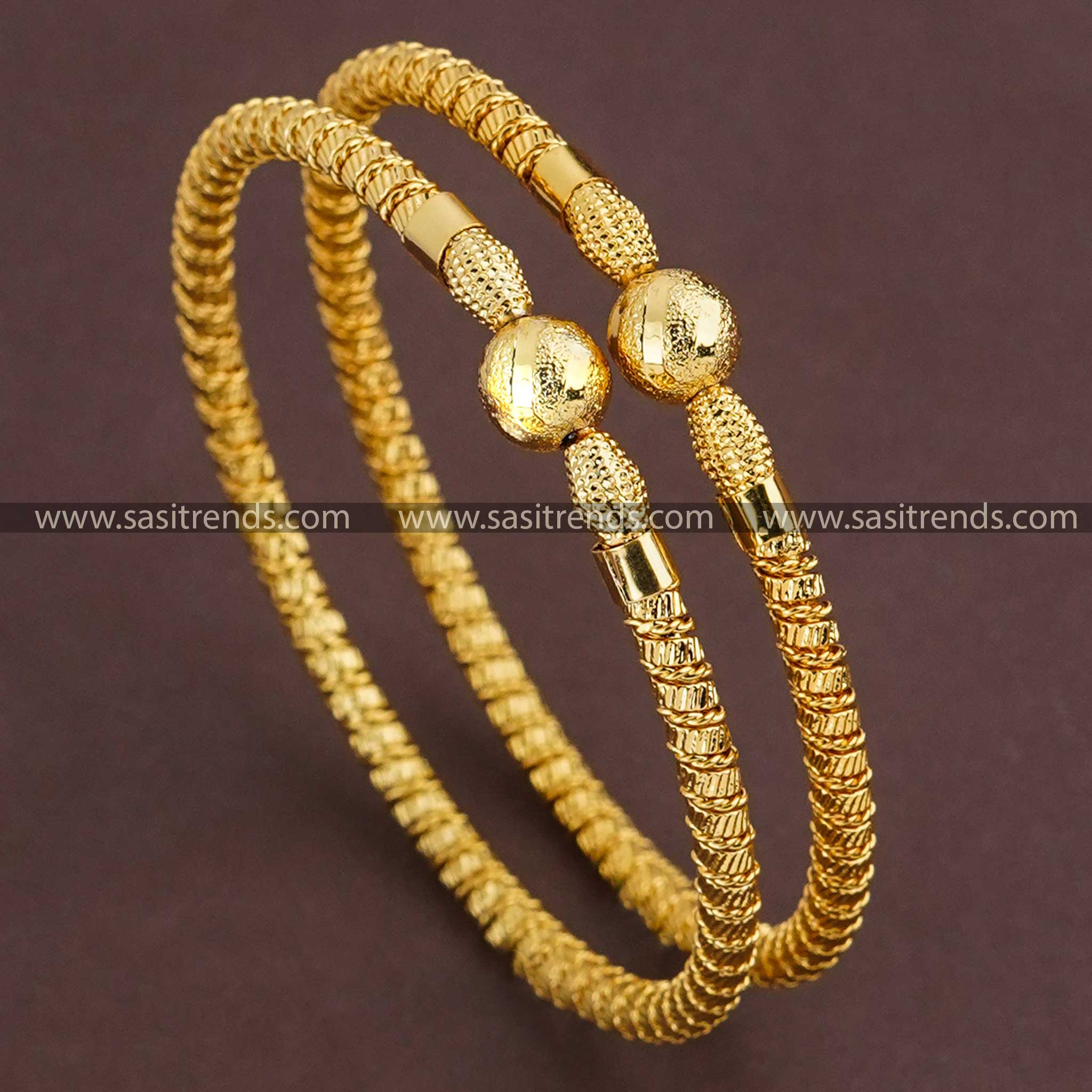 Elegant Traditional Kada Bangle Pair | Plated with One Gram Micro Gold