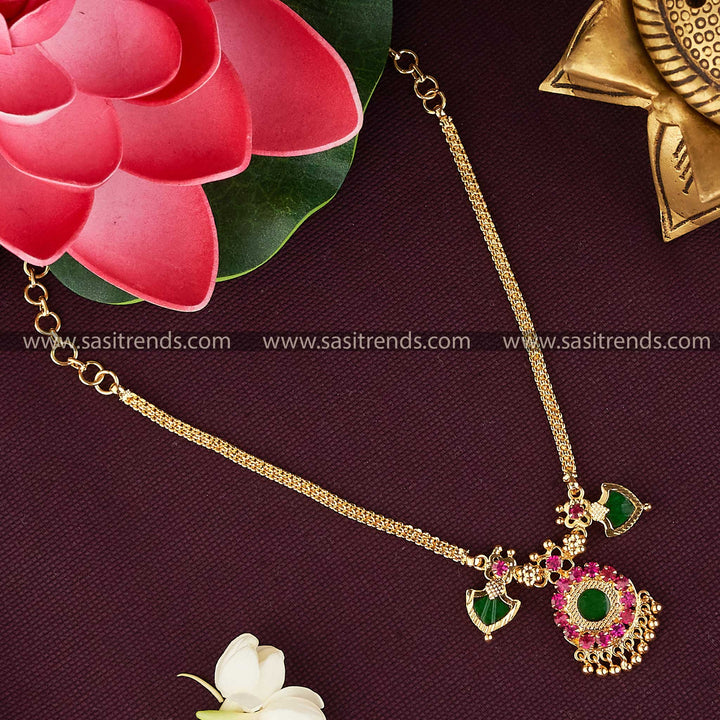 Kerala Traditional Palakka Necklace with 1 Petal | Gold Plated