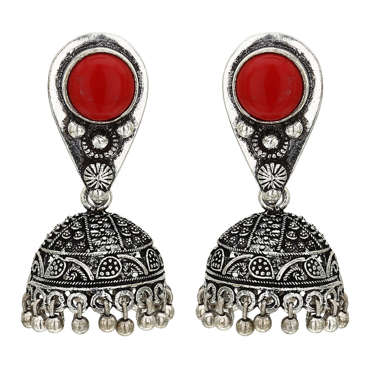 Latest Oxidised Silver Jhumka Earrings - Sasitrends