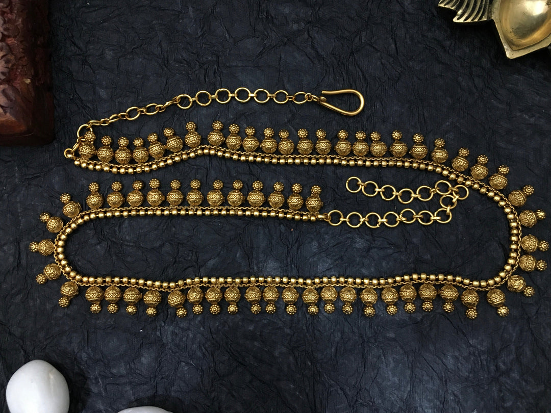 New Traditional Hip Chain with Golden Hanging Beads - Perfect Festive Accessory!