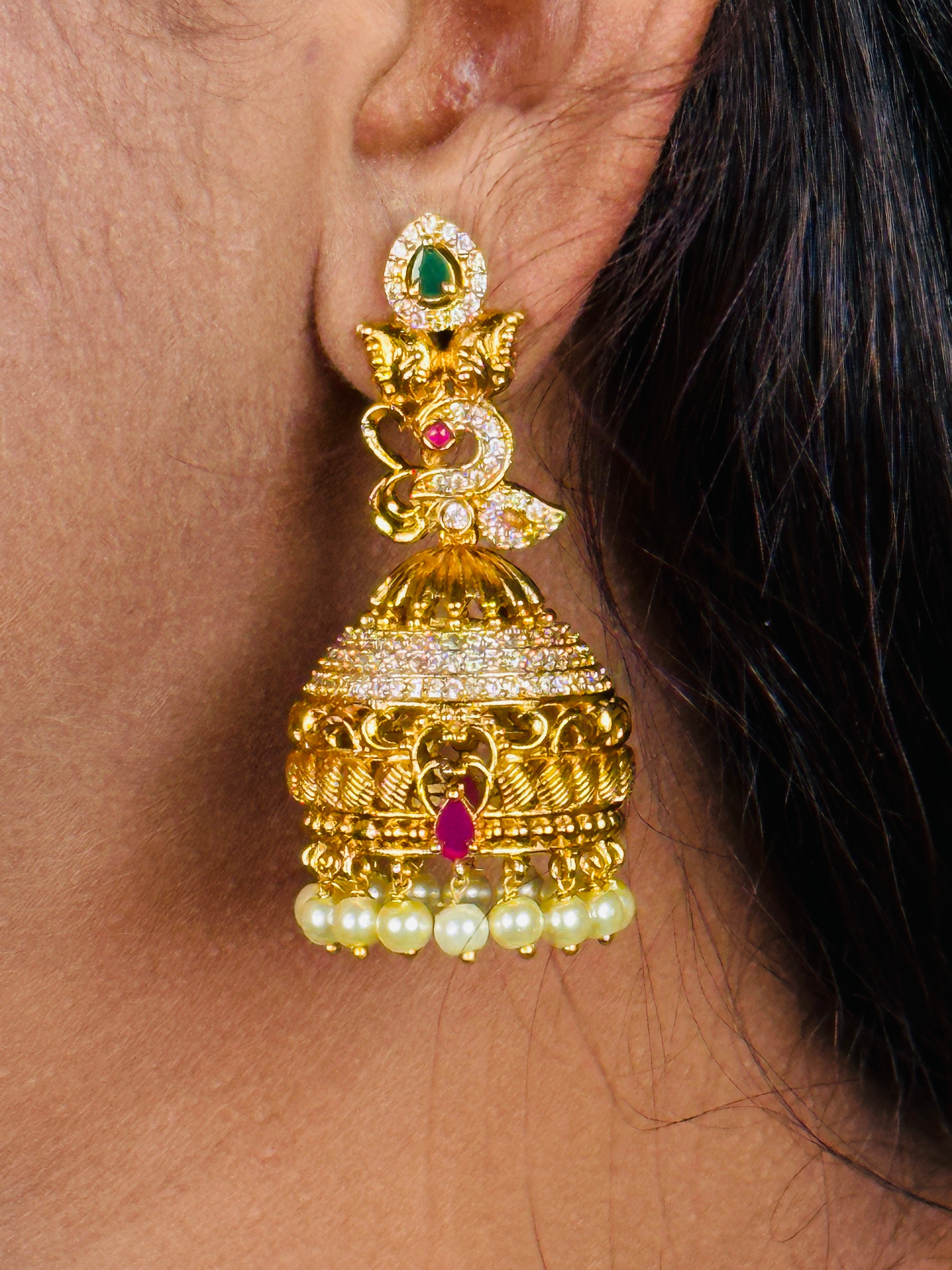 Golden deals color jhumka