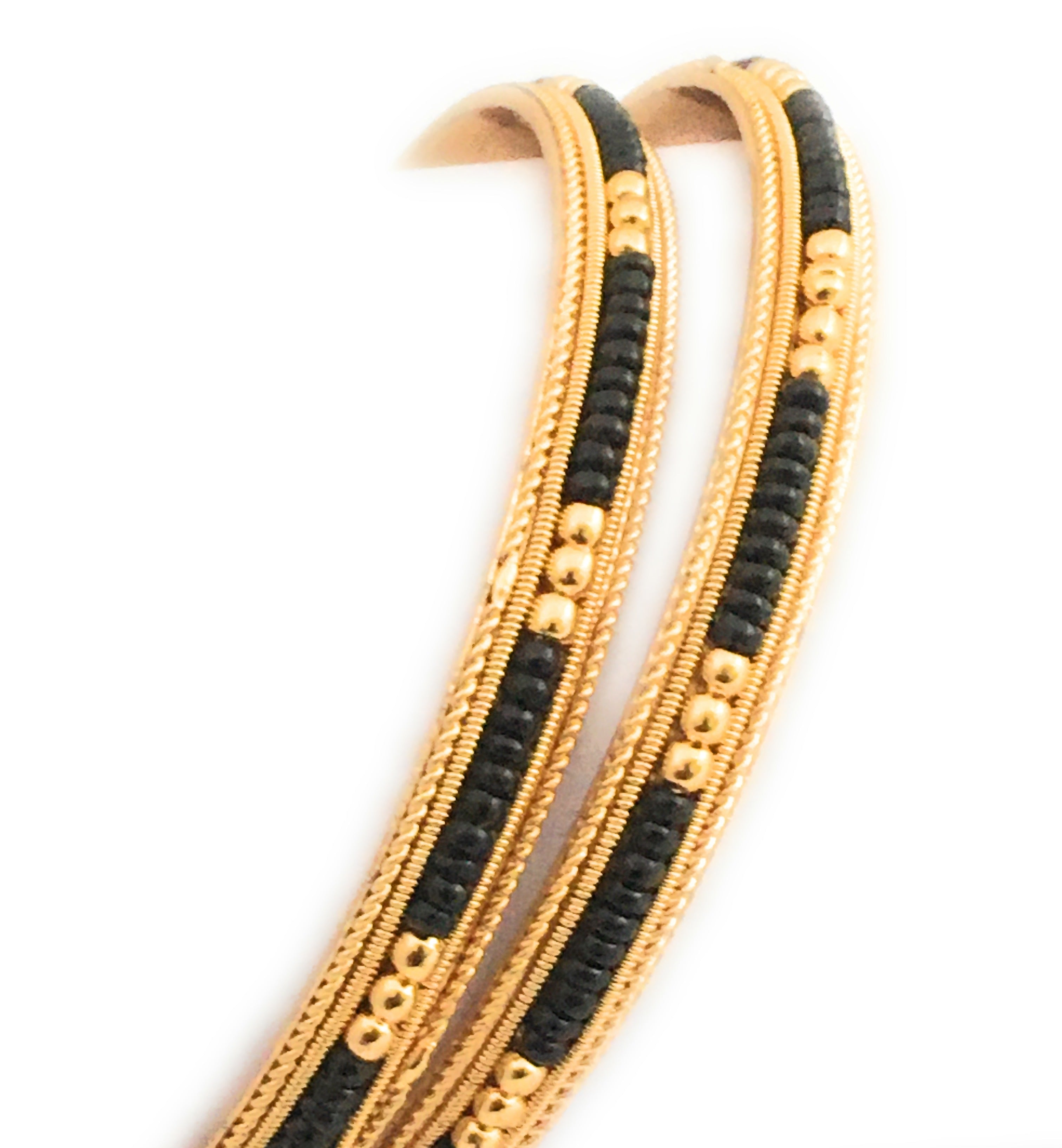 Micro Gold Coated Black Bangles