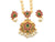 Luxurious Peacock Floral Pendant Necklace Set - Micro Gold Plated with Heart-Shaped Pearl Chain and Earrings