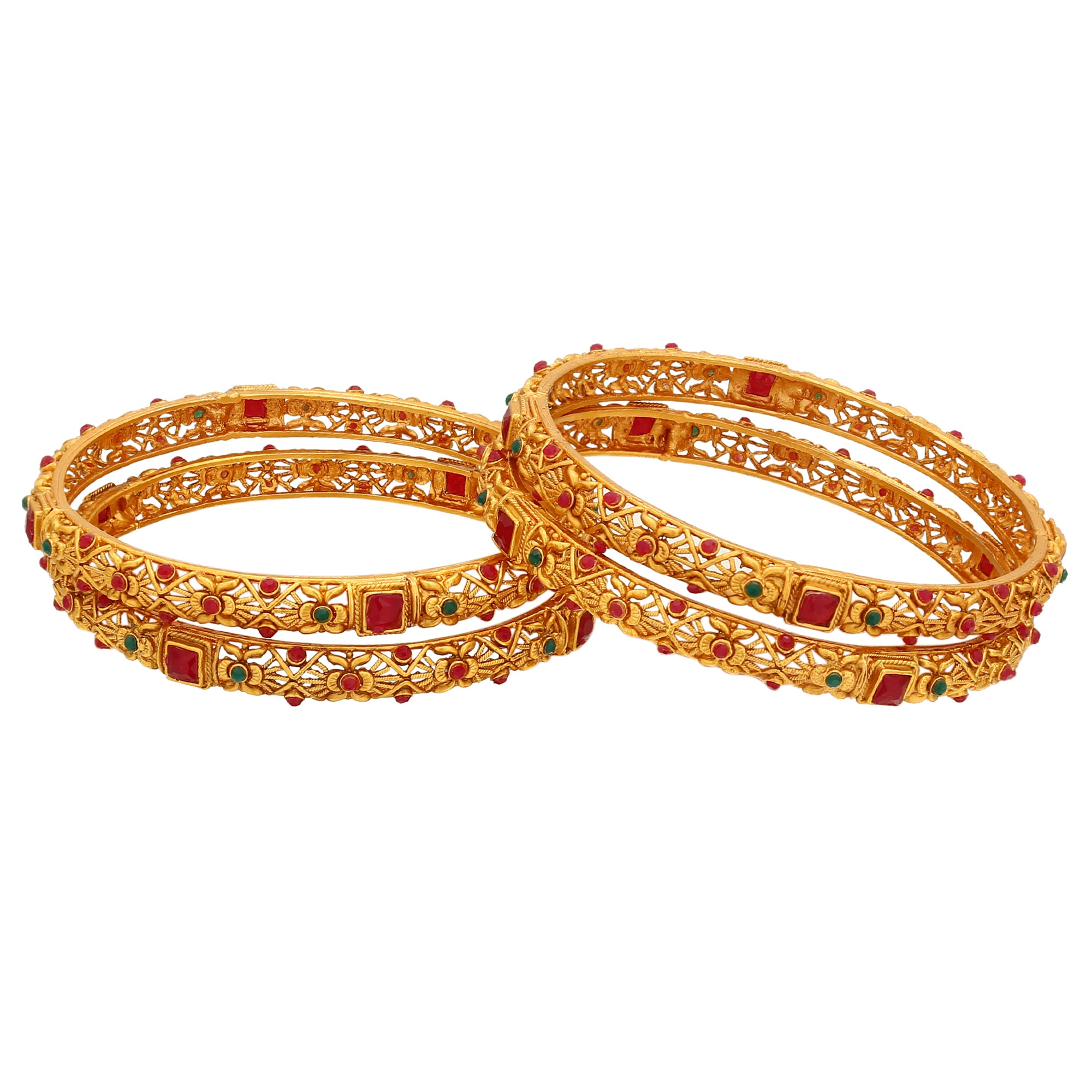 Latest Matte Gold Plated Bangles - Sasitrends - Sasitrends