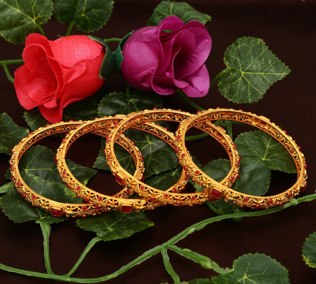 Latest Matte Gold Plated Bangles - Sasitrends - Sasitrends