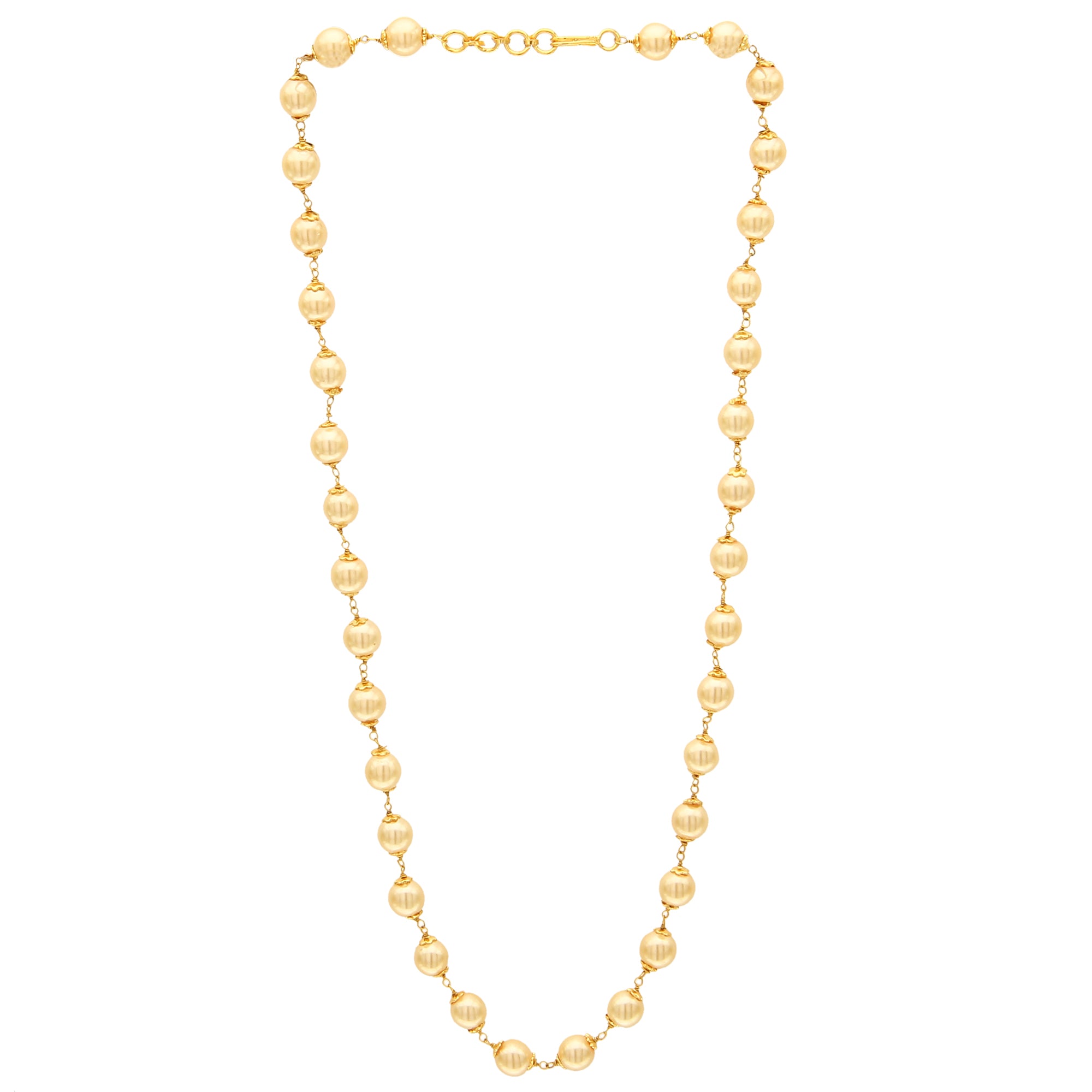 Stunning 18" Pearl Layered Micro Gold Plated Traditional Necklace for Weddings and Festivals