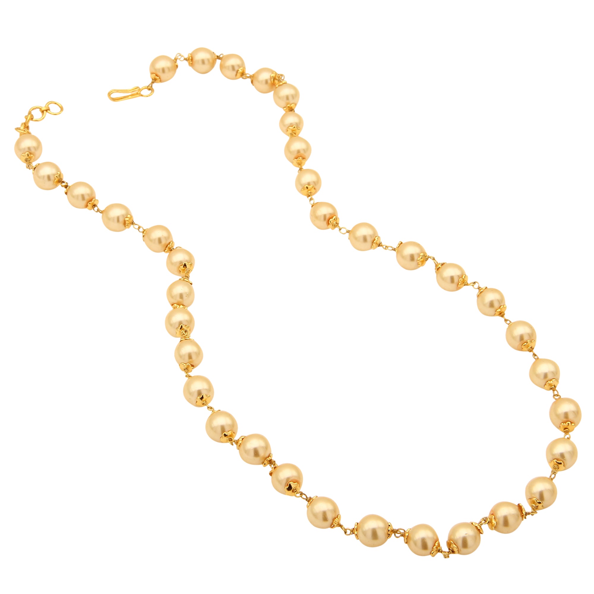 Stunning 18-Inch Micro Gold Plated Single Layered Pearl Chain for Traditional Wear - Online Shopping - Sasitrends