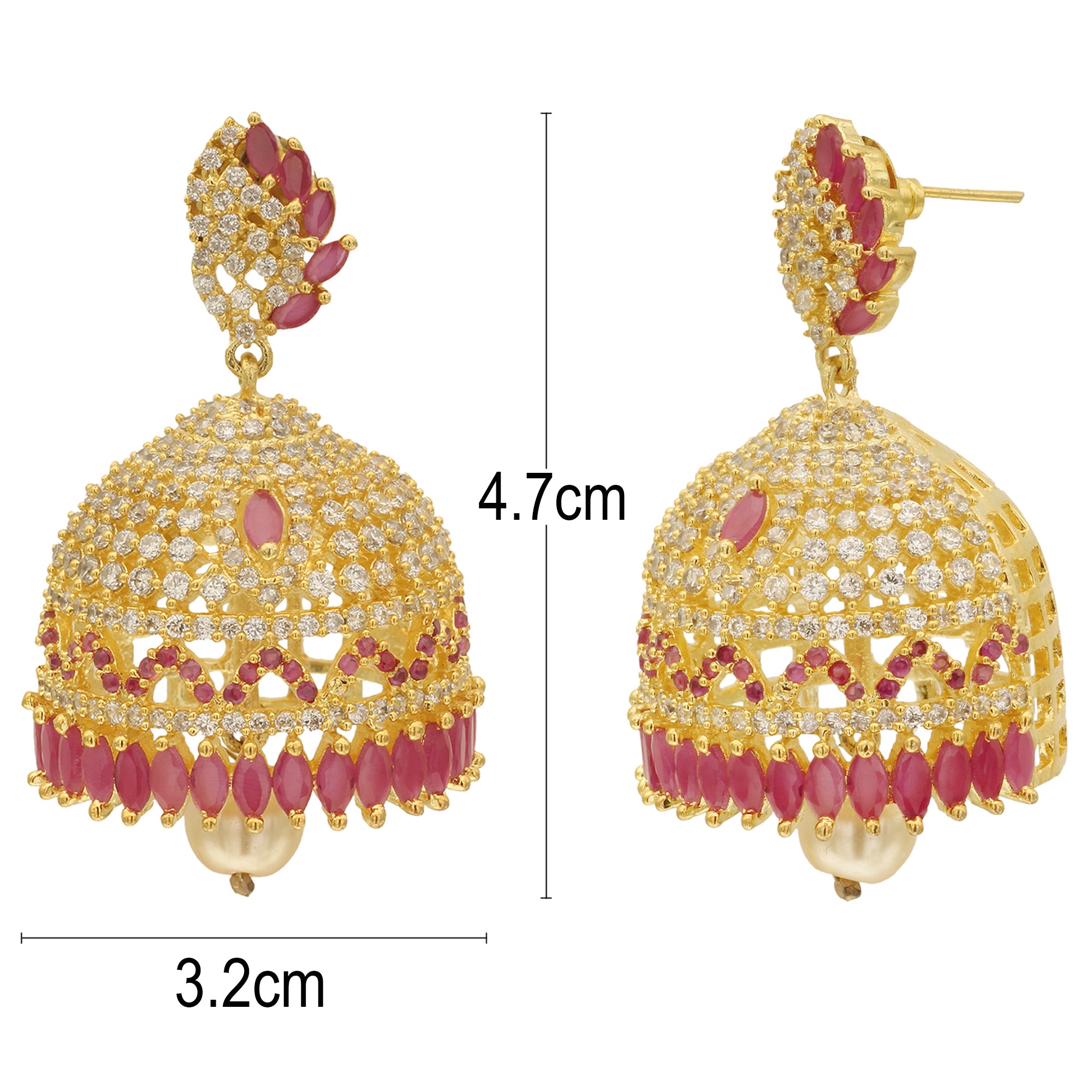 AD Stone Jhumka Earrings