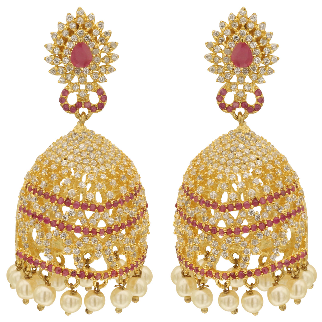 American Diamond Earrings Jhumka