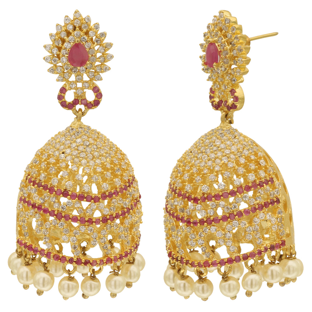 American Diamond Earrings Jhumka