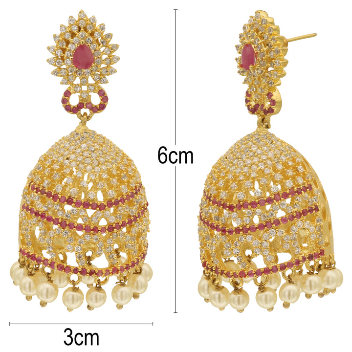 American Diamond Earrings Jhumka