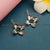 New Office Wear Oxidized German Silver AD Stone Floral Hook Earrings in Green - Trendy Collections for Women's Fashion