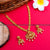 Peacock Matte Gold Plated AD Necklace Set with Earrings and Pearls