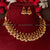 Elegant Matt Gold Circular Designer Necklace Jewellery Set with Earrings