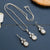 Oxidized German Silver Pendant Chain with Moon White Monalisa Stones - Trendy Fashion Accessory 